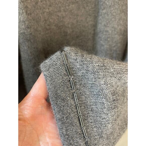 NWT Vintage Richard and Company Lambs Wool Blend Beaded Gray Cardigan Medium - Picture 6 of 11